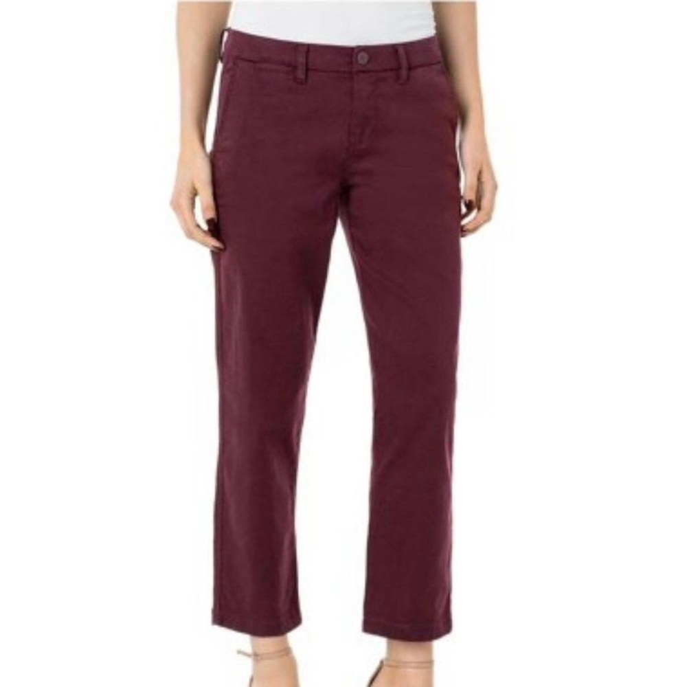 Liverpool Bobbie Cropped Straight Leg Trouser Cocoa Burgundy 2